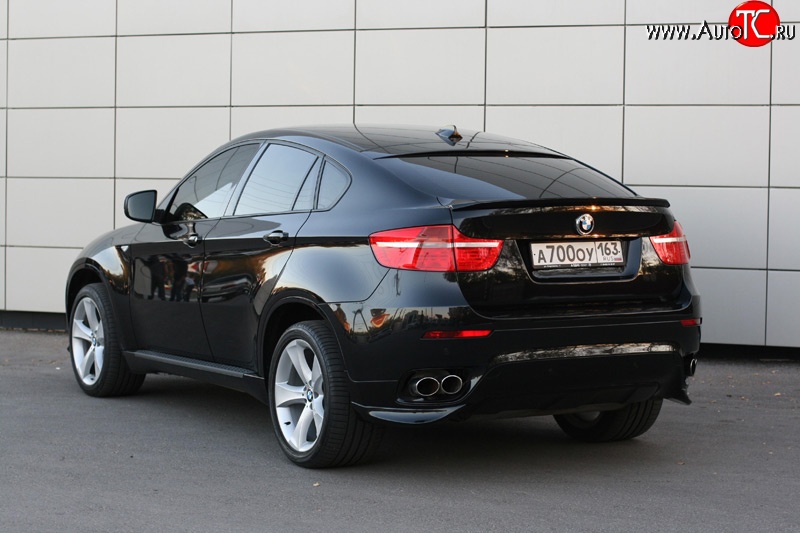 4 749 р. Накладки Global-Tuning на задний бампер автомобиля  BMW X6  E71 (2008-2014) дорестайлинг, рестайлинг (Неокрашенные)  с доставкой в г. Краснодар