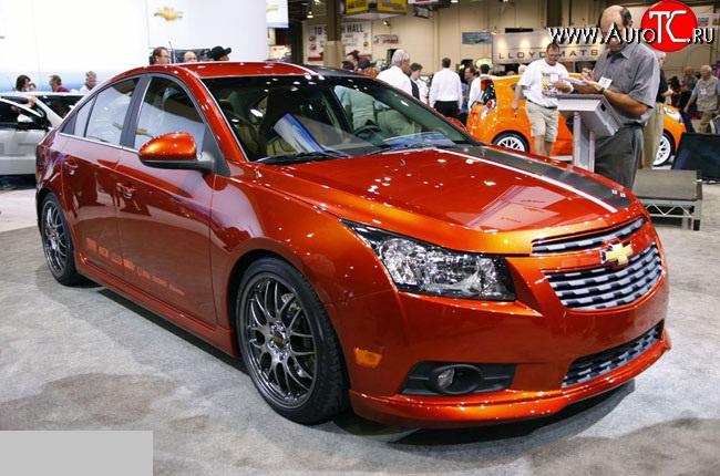 3 799 р. Накладка Z-Line на передний бампер Chevrolet Cruze J300 седан дорестайлинг (2009-2012) (Неокрашенная)  с доставкой в г. Краснодар