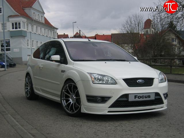 4 999 р. Накладка переднего бампера ST Sport Ford Focus 2 хэтчбэк 3 дв. дорестайлинг (2004-2007) (Неокрашенная)  с доставкой в г. Краснодар