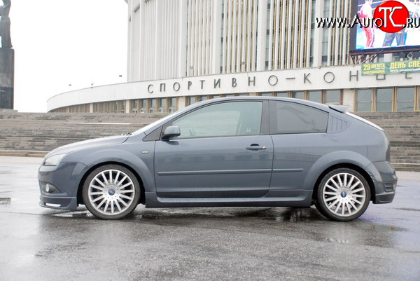 5 899 р. Пороги накладки Sport Ford Focus 2 хэтчбэк 3 дв. рестайлинг (2007-2011) (Неокрашенные)  с доставкой в г. Краснодар