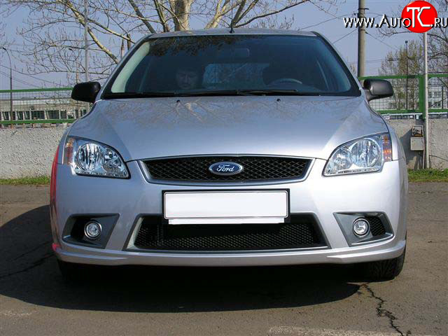 6 099 р. Передний бампер YTG Ford Focus 2  седан дорестайлинг (2004-2008) (Неокрашенный)  с доставкой в г. Краснодар