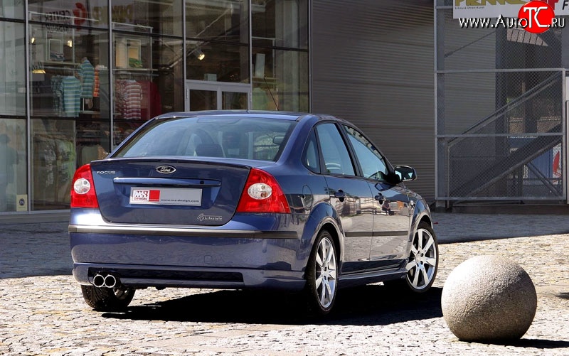 5 699 р. Накладка бампера MS  Ford Focus  2 (2004-2008)  седан дорестайлинг (Неокрашенная)  с доставкой в г. Краснодар