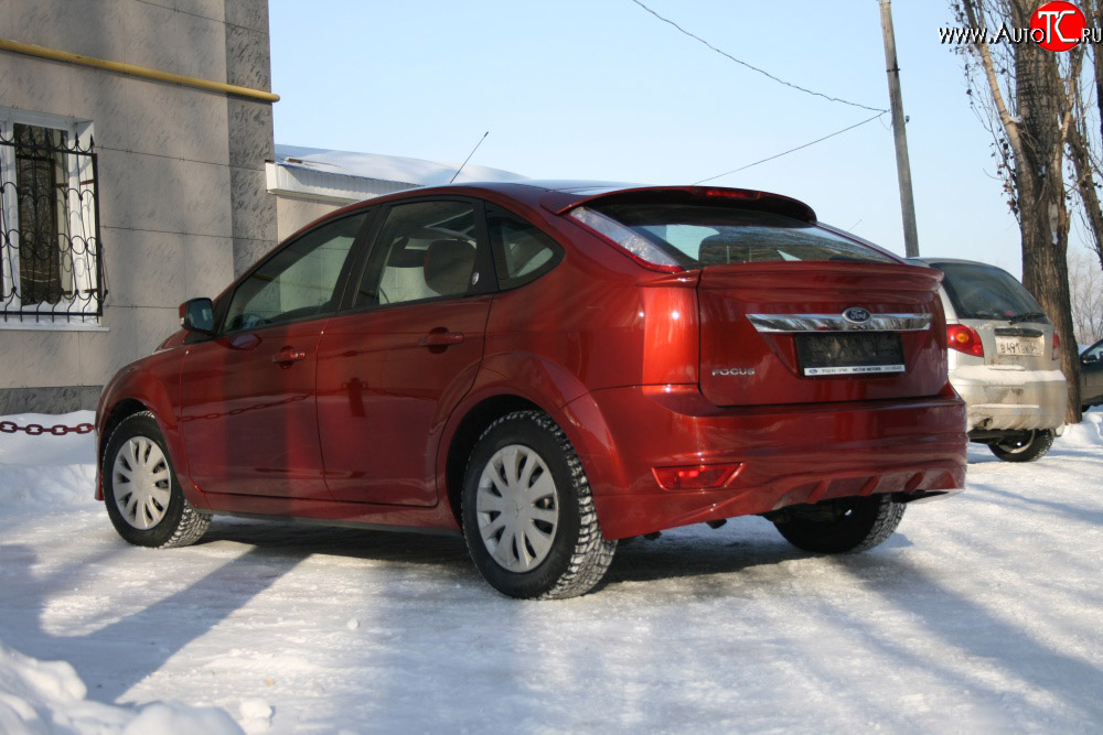 1 699 р. Накладка заднего бампера AutoTC Ford Focus 2 хэтчбэк 5 дв. рестайлинг (2007-2011) (Неокрашенная)  с доставкой в г. Краснодар