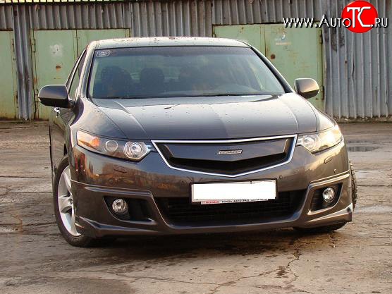 3 989 р. Вставка в оригинальную решетку радиатора MUGEN (дорестайлинг)  Honda Accord  CU (2008-2011) седан дорестайлинг (Неокрашенная)  с доставкой в г. Краснодар