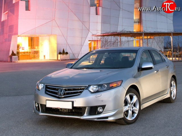 6 199 р. Накладка переднего бампера Type-S  Honda Accord  CU (2008-2011) седан дорестайлинг (Неокрашенная)  с доставкой в г. Краснодар