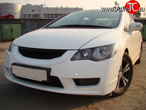 4 599 р. Решётка радиатора Mugen Style  Honda Civic  FD (2009-2011) седан рестайлинг (Неокрашенная)  с доставкой в г. Краснодар