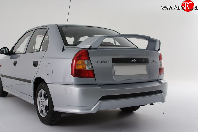 5 099 р. Задний бампер Классик Hyundai Accent седан ТагАЗ (2001-2012) (Неокрашенный)  с доставкой в г. Краснодар