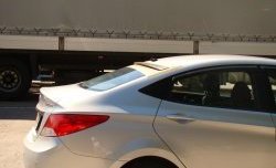 3 299 р. Козырёк на заднее лобовое стекло Sport  Hyundai Solaris  RBr (2010-2017) седан дорестайлинг, седан рестайлинг (Неокрашенный)  с доставкой в г. Краснодар. Увеличить фотографию 2