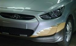 4 399 р. Накладка Sport на передний бампер Hyundai Solaris RBr седан дорестайлинг (2010-2014) (Неокрашенная)  с доставкой в г. Краснодар. Увеличить фотографию 4