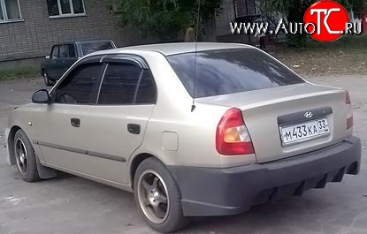 7 499 р. Задний бампер ATH New Hyundai Accent седан ТагАЗ (2001-2012) (Неокрашенный)  с доставкой в г. Краснодар