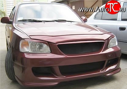 7 349 р. Передний бампер ATH Hyundai Accent седан ТагАЗ (2001-2012) (Неокрашенный)  с доставкой в г. Краснодар