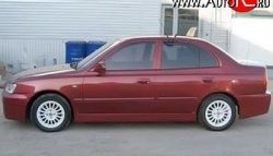 2 549 р. Пороги накладки ATH-classic Hyundai Accent седан ТагАЗ (2001-2012) (Неокрашенные)  с доставкой в г. Краснодар. Увеличить фотографию 4