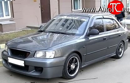 4 699 р. Передний бампер ATH-classic Hyundai Accent седан ТагАЗ (2001-2012) (Неокрашенный)  с доставкой в г. Краснодар