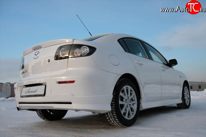 6 949 р. Пороги накладки Sunset Mazda 3/Axela BK дорестайлинг седан (2003-2006) (Неокрашенные)  с доставкой в г. Краснодар