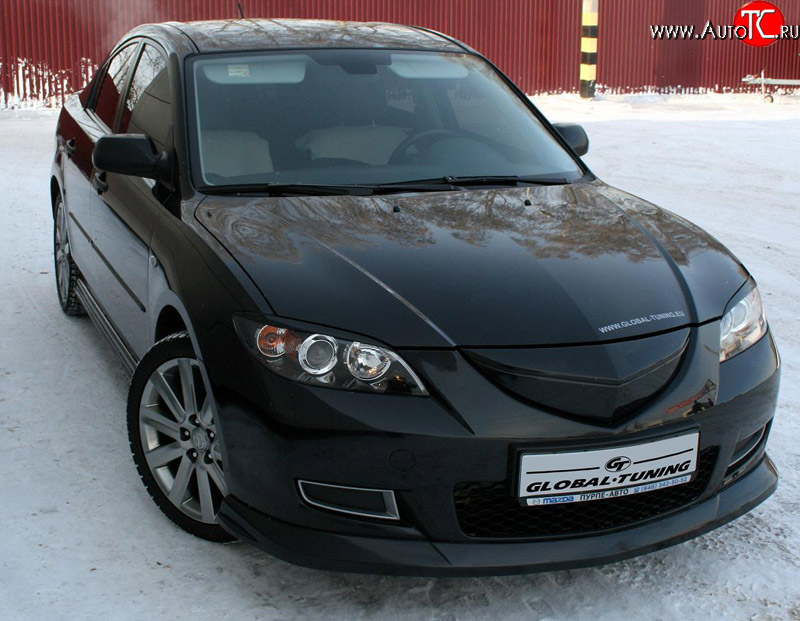 729 р. Реснички на фары Global-Tuning Mazda 3/Axela BK дорестайлинг седан (2003-2006) (Неокрашенные)  с доставкой в г. Краснодар