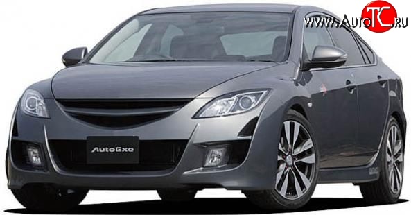 6 649 р. Передний бампер AutoExq Mazda 6 GH дорестайлинг лифтбэк (2007-2010) (Неокрашенный)  с доставкой в г. Краснодар