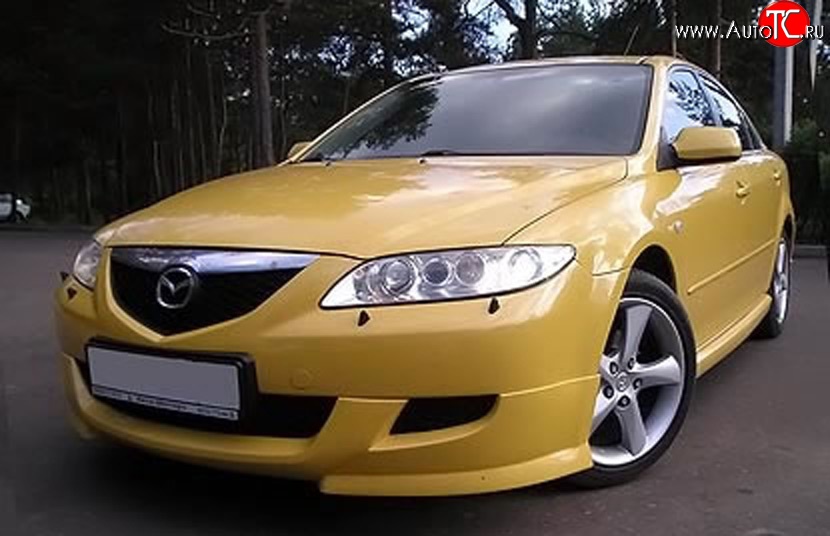 7 349 р. Накладка переднего бампера AERO Mazda 6 GG седан дорестайлинг (2002-2005) (Неокрашенная)  с доставкой в г. Краснодар