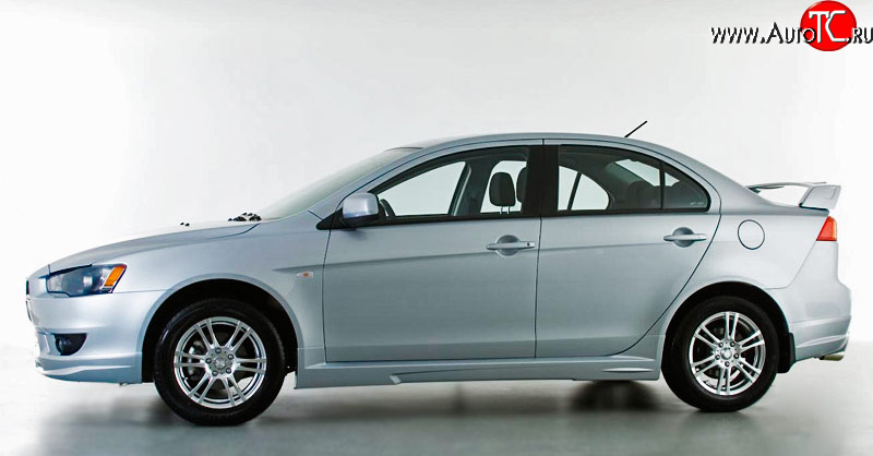 3 599 р. Пороги накладки Elegance Mitsubishi Lancer 10 хэтчбэк дорестайлинг (2007-2010) (Неокрашенные)  с доставкой в г. Краснодар