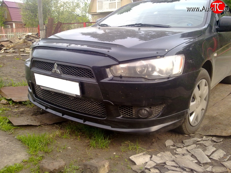 3 599 р. Накладка переднего бампера Elegance Mitsubishi Lancer 10 CY хэтчбек 5 дв рестайлинг (2011-2017) (Неокрашенная)  с доставкой в г. Краснодар