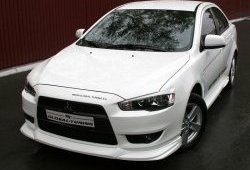 4 749 р. Накладка переднего бампера Mitsubishi global-Tuning Mitsubishi Lancer 10 седан рестайлинг (2011-2017) (Неокрашенная)  с доставкой в г. Краснодар. Увеличить фотографию 2