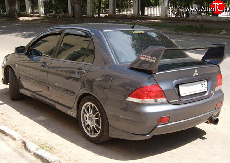 4 189 р. Накладка на задний бампер M-VRS Mitsubishi Lancer 9 1-ый рестайлинг седан (2003-2005) (Неокрашенная)  с доставкой в г. Краснодар