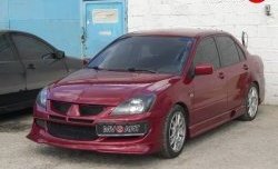 6 399 р. Накладка переднего бампера Evo  Mitsubishi Lancer  9 (2003-2009) 1-ый рестайлинг седан, 1-ый рестайлинг универсал, 2-ой рестайлинг седан, 2-ой рестайлинг универсал (Неокрашенная)  с доставкой в г. Краснодар. Увеличить фотографию 4