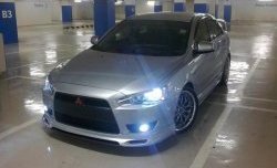 4 849 р. Накладка Zodiak на передний бампер  Mitsubishi Lancer  10 (2007-2017) седан дорестайлинг, хэтчбэк дорестайлинг, седан рестайлинг, хэтчбек 5 дв рестайлинг (Неокрашенная)  с доставкой в г. Краснодар. Увеличить фотографию 6