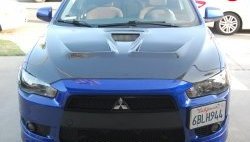 31 799 р. Пластиковый капот Evo  Mitsubishi Lancer  10 (2007-2017) седан дорестайлинг, хэтчбэк дорестайлинг, седан рестайлинг, хэтчбек 5 дв рестайлинг (Неокрашенный)  с доставкой в г. Краснодар. Увеличить фотографию 10