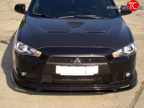 31 799 р. Пластиковый капот Evo  Mitsubishi Lancer  10 (2007-2017) седан дорестайлинг, хэтчбэк дорестайлинг, седан рестайлинг, хэтчбек 5 дв рестайлинг (Неокрашенный)  с доставкой в г. Краснодар