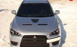 31 799 р. Пластиковый капот Evo  Mitsubishi Lancer  10 (2007-2017) седан дорестайлинг, хэтчбэк дорестайлинг, седан рестайлинг, хэтчбек 5 дв рестайлинг (Неокрашенный)  с доставкой в г. Краснодар. Увеличить фотографию 2