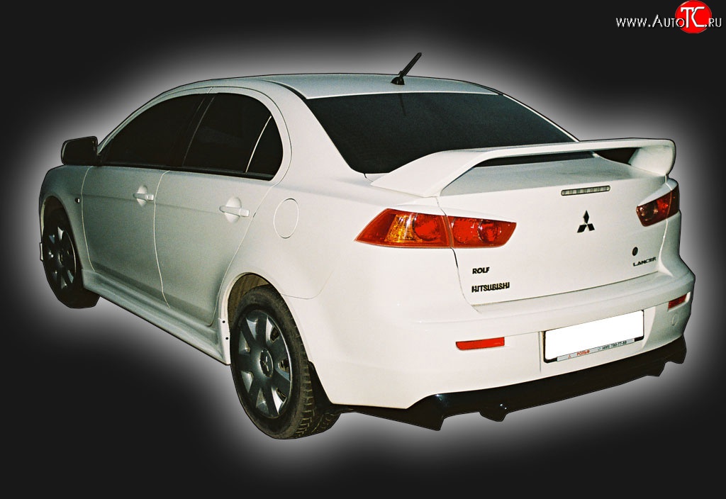 4 249 р. Накладка заднего бампера GT Dynamics Mitsubishi Lancer 10 седан дорестайлинг (2007-2010) (Неокрашенная)  с доставкой в г. Краснодар