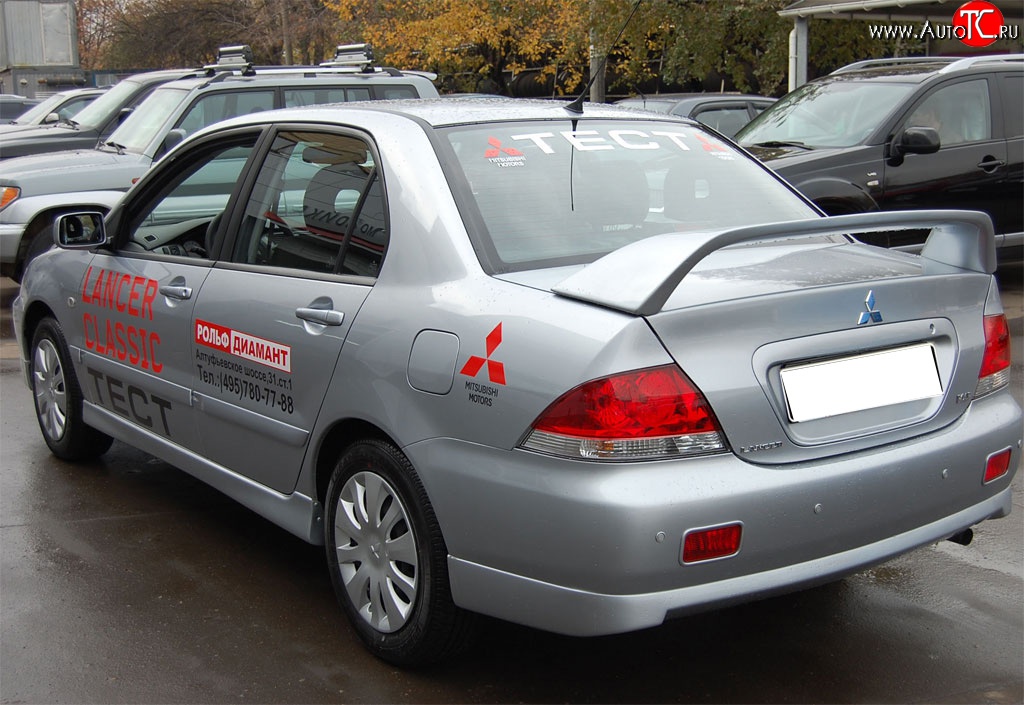 4 249 р. Накладка заднего бампера GT Dynamics Mitsubishi Lancer 9 1-ый рестайлинг седан (2003-2005) (Неокрашенная)  с доставкой в г. Краснодар