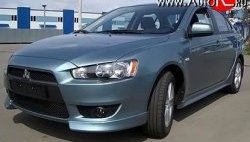 Клыки Evo на передний бампер автомобиля Mitsubishi Lancer 10 седан рестайлинг (2011-2017)