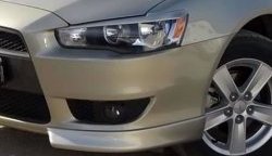 3 099 р. Клыки Evo на передний бампер автомобиля  Mitsubishi Lancer  10 (2007-2017) седан дорестайлинг, хэтчбэк дорестайлинг, седан рестайлинг, хэтчбек 5 дв рестайлинг (Неокрашенные)  с доставкой в г. Краснодар. Увеличить фотографию 2