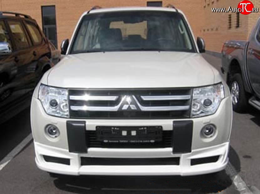 10 599 р. Накладка переднего бампера Sport Mitsubishi Pajero 4 V80 дорестайлинг (2006-2011) (Неокрашенная)  с доставкой в г. Краснодар