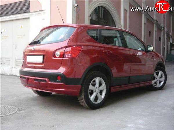 5 199 р. Накладка заднего бампера Городская Легенда Nissan Qashqai 1 дорестайлинг (2007-2010) (Неокрашенная)  с доставкой в г. Краснодар