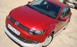 5 749 р. Накладка Racing на передний бампер  Volkswagen Polo  5 (2009-2015) седан дорестайлинг (Неокрашенная)  с доставкой в г. Краснодар. Увеличить фотографию 2