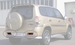 829 р. Комплект заглушек в задний бампер Атака  Chevrolet Niva  2123 (2002-2008), Лада 2123 (Нива Шевроле) (2002-2008) (Неокрашенная)  с доставкой в г. Краснодар. Увеличить фотографию 1