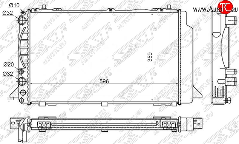 7 299 р. Радиатор двигателя SAT (пластинчатый) Audi 80 B3 седан (1986-1991)  с доставкой в г. Краснодар