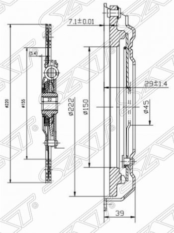 6 249 р. Комплект сцепления SAT (1.6 / 2.0) Audi A1 GB хэтчбэк 5 дв. дорестайлинг (2018-2025)  с доставкой в г. Краснодар. Увеличить фотографию 1