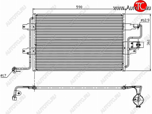 6 449 р. Радиатор кондиционера SAT  Audi A3 (8LA хэтчбэк 5 дв.,  8L1 хэтчбэк 3 дв.), TT (8N), Skoda Octavia (Tour A4 1U2,  Tour A4 1U5), Volkswagen Bora, Golf (4), Jetta (A4)  с доставкой в г. Краснодар