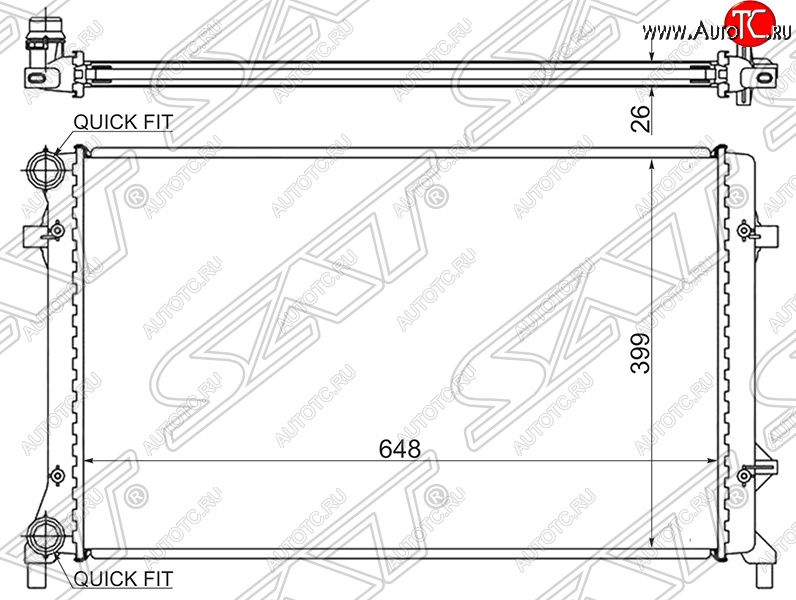 6 999 р. Радиатор двигателя SAT (1.4 / 1.6 / 1.8 / 2.0 / 2.5) Audi A3 8PA хэтчбэк 5 дв. 2-ой рестайлинг (2008-2010)  с доставкой в г. Краснодар