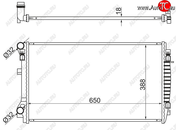 7 349 р. Радиатор двигателя SAT (пластинчатый) Audi A3 8V1 хэтчбэк 3 дв. дорестайлинг (2012-2016)  с доставкой в г. Краснодар