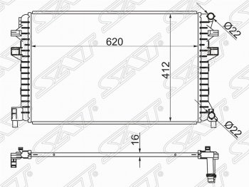 Радиатор двигателя SAT (пластинчатый) Skoda Octavia А8 лифтбэк (2019-2022)