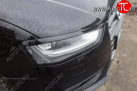 1 139 р. Реснички на фары KURAJ  Audi A4  B8 (2007-2011) дорестайлинг, седан (Неокрашенные)  с доставкой в г. Краснодар