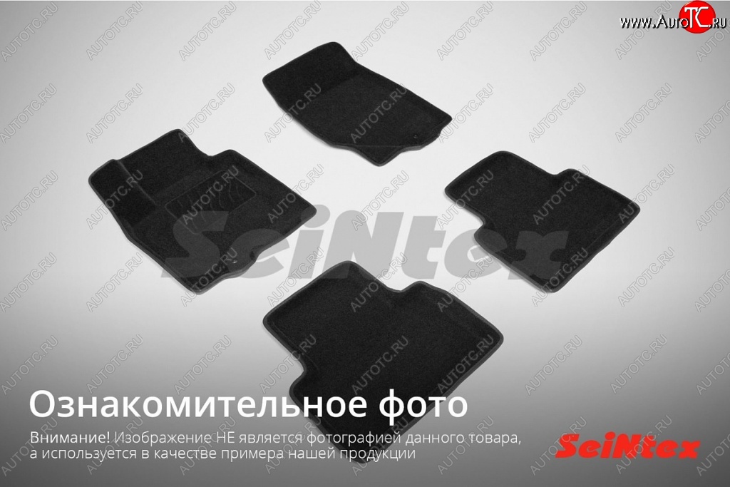 4 999 р. Износостойкие коврики в салон SeiNtex Premium 3D 4 шт. (ворсовые, черные) Audi A4 B8 дорестайлинг, седан (2007-2011)  с доставкой в г. Краснодар