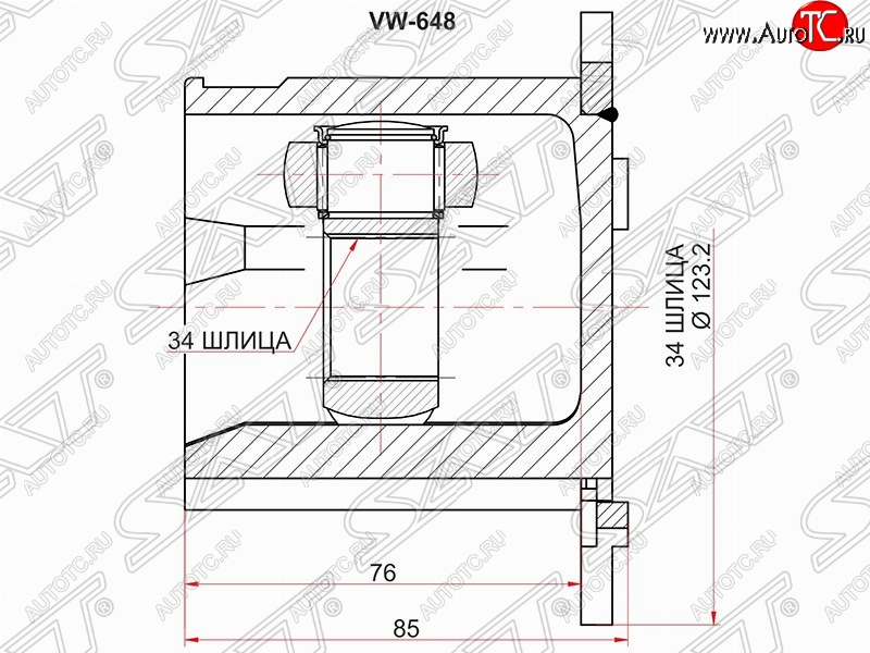 3 599 р. Шрус SAT (внутренний)  Audi A4 ( B6,  B7) - A8  D3  с доставкой в г. Краснодар