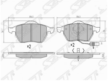 Комплект тормозных колодок SAT (передние) Volkswagen Passat B5 седан дорестайлинг (1996-2000)