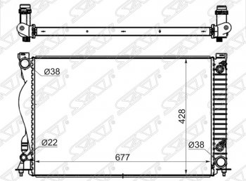 Радиатор двигателя SAT (пластинчатый) Audi A6 C6 дорестайлинг, универсал (2004-2008)