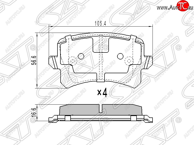 1 199 р. Колодки тормозные SAT (задние) Volkswagen Tiguan NF дорестайлинг (2006-2011)  с доставкой в г. Краснодар